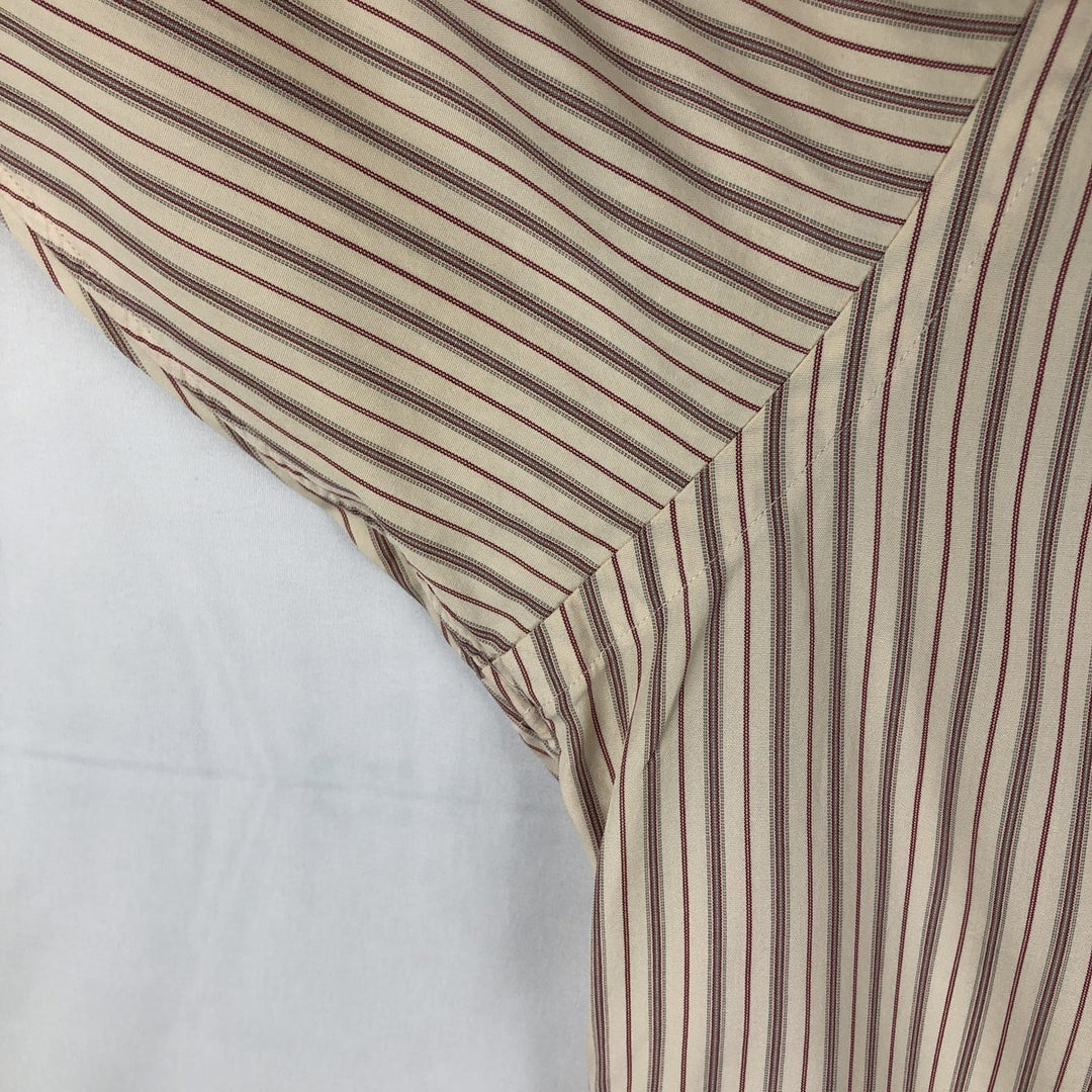 Ralph Lauren CUSTOM FIT long sleeve cotton striped shirt, men's size L cotton Beige type Vintage Second Hand