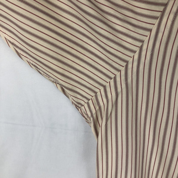 Ralph Lauren CUSTOM FIT long sleeve cotton striped shirt, men's size L cotton Beige type Vintage Second Hand