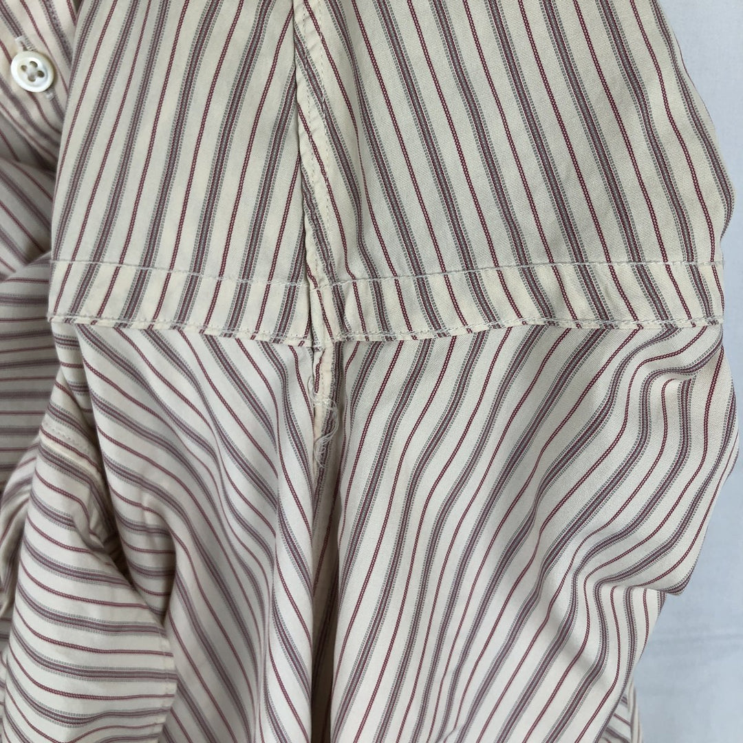Ralph Lauren CUSTOM FIT long sleeve cotton striped shirt, men's size L cotton Beige type Vintage Second Hand