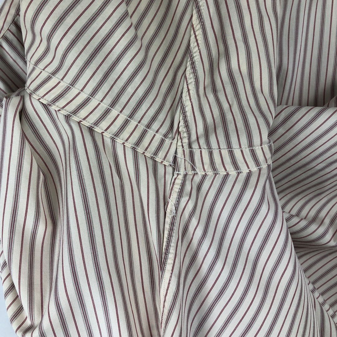 Ralph Lauren CUSTOM FIT long sleeve cotton striped shirt, men's size L cotton Beige type Vintage Second Hand