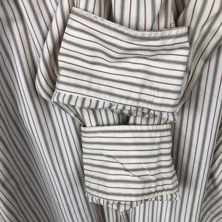 Ralph Lauren CUSTOM FIT long sleeve cotton striped shirt, men's size L cotton Beige type Vintage Second Hand