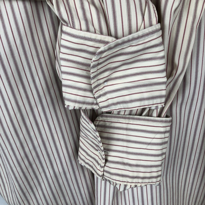 Ralph Lauren CUSTOM FIT long sleeve cotton striped shirt, men's size L cotton Beige type Vintage Second Hand