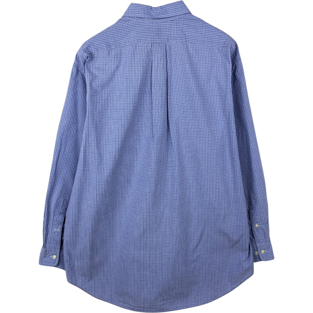 Ralph Lauren YARMOUTH Long Sleeve Button Down Check Shirt Men's XL cotton blue type Vintage Second Hand