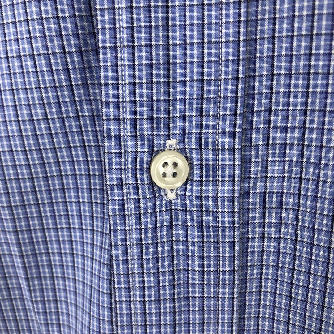 Ralph Lauren YARMOUTH Long Sleeve Button Down Check Shirt Men's XL cotton blue type Vintage Second Hand