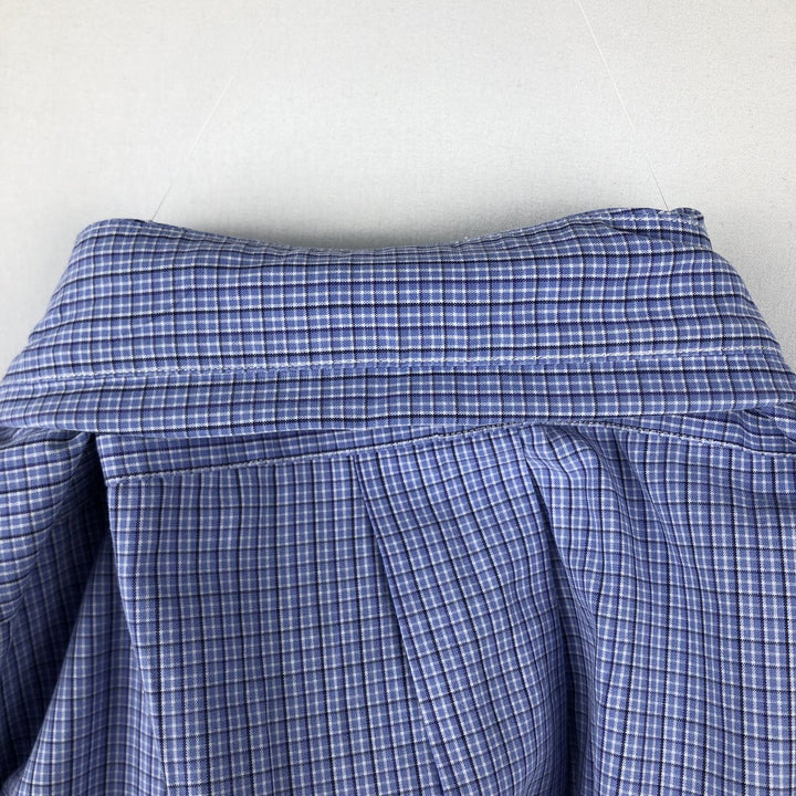 Ralph Lauren YARMOUTH Long Sleeve Button Down Check Shirt Men's XL cotton blue type Vintage Second Hand