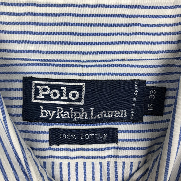 Ralph Lauren POLO by Ralph Lauren Long Sleeve Cotton Striped Shirt Men's Size L cotton blue type Vintage Second Hand