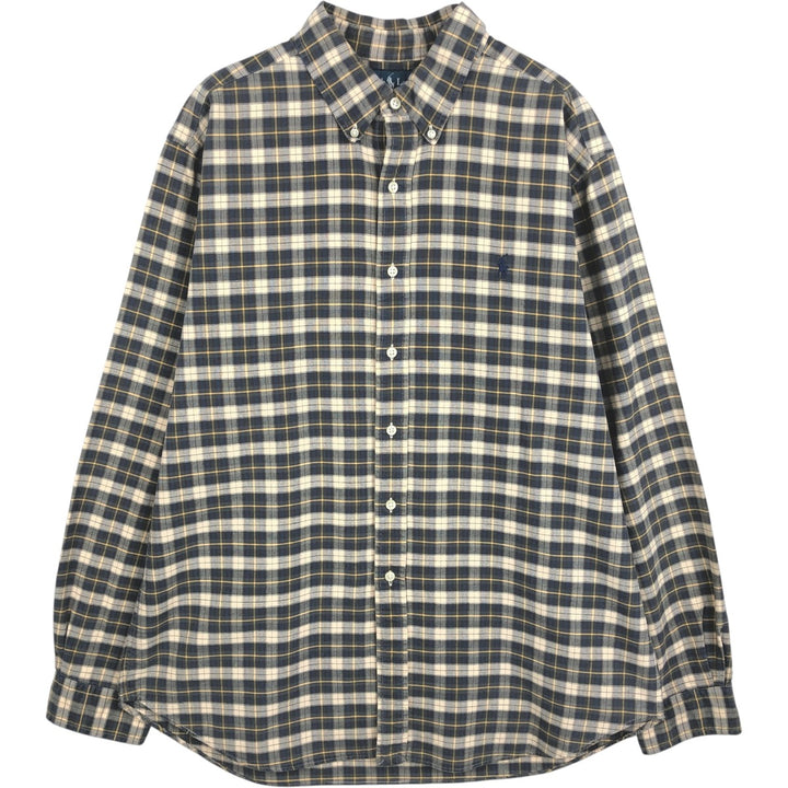 Ralph Lauren Classic Fit Long Sleeve Button Down Check Shirt Men's XL cotton Beige type Vintage Second Hand