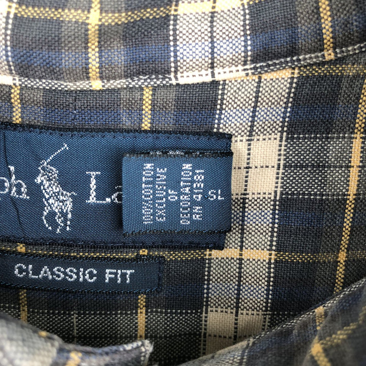 Ralph Lauren Classic Fit Long Sleeve Button Down Check Shirt Men's XL cotton Beige type Vintage Second Hand
