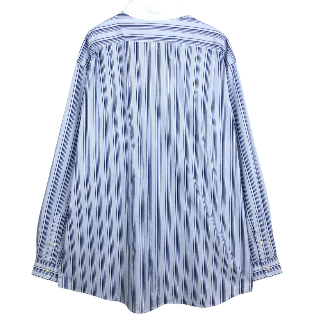 Ralph Lauren POLO by Ralph Lauren JEROME Multi-stripe Long-Sleeve Cotton Stripe Shirt, Men's Size XL (approx.) cotton blue type Vintage Second Hand