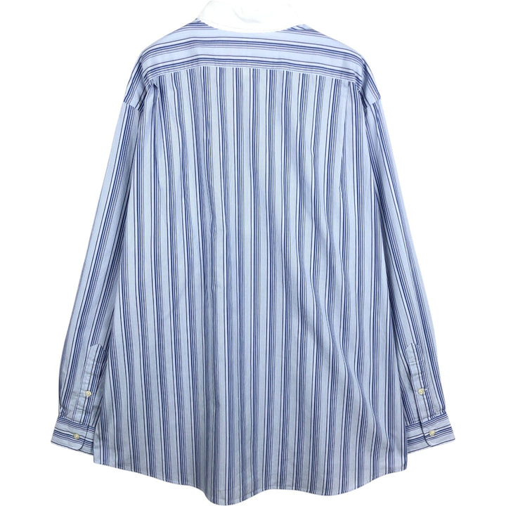 Ralph Lauren POLO by Ralph Lauren JEROME Multi-stripe Long-Sleeve Cotton Stripe Shirt, Men's Size XL (approx.) cotton blue type Vintage Second Hand