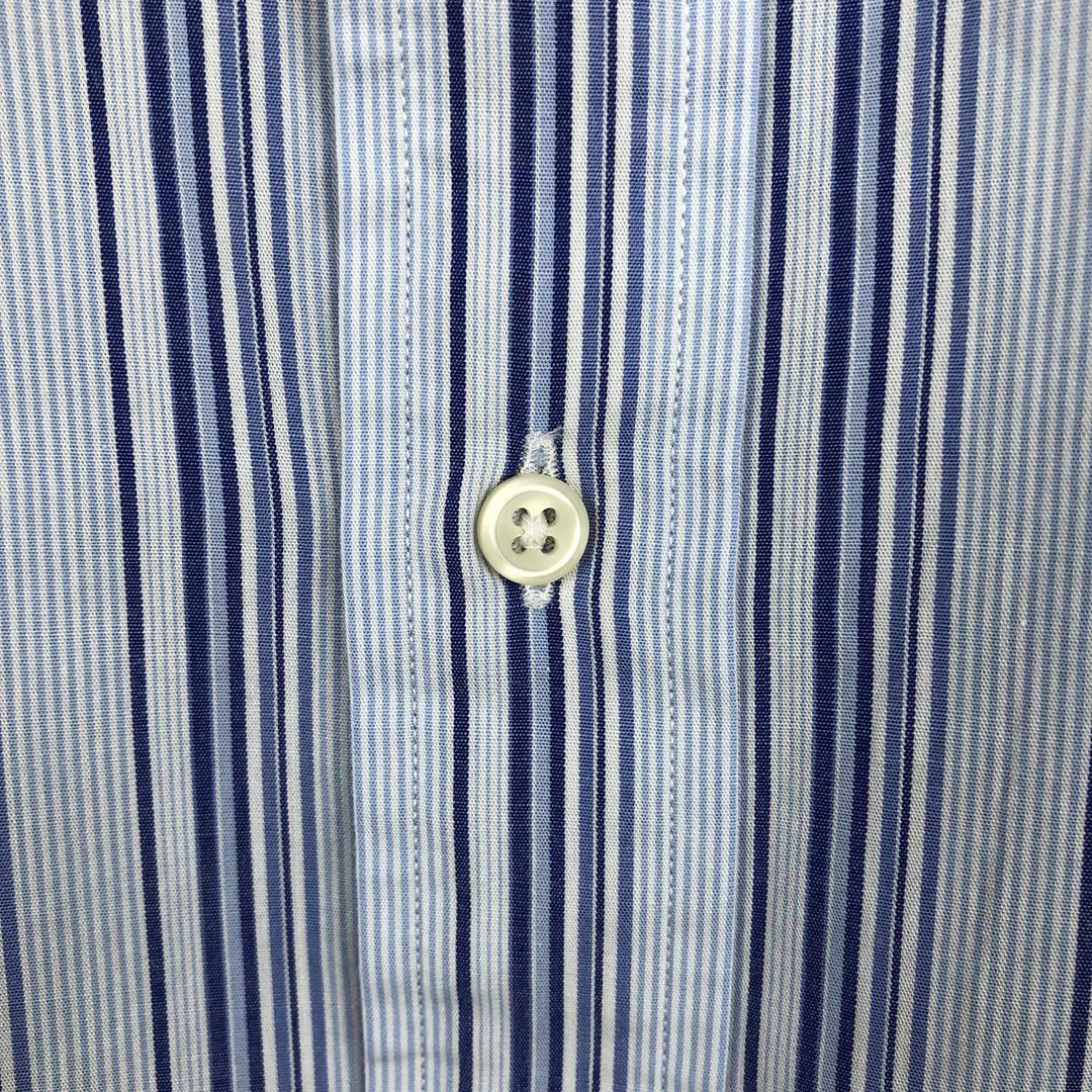 Ralph Lauren POLO by Ralph Lauren JEROME Multi-stripe Long-Sleeve Cotton Stripe Shirt, Men's Size XL (approx.) cotton blue type Vintage Second Hand
