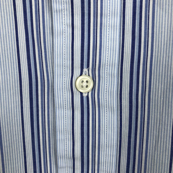 Ralph Lauren POLO by Ralph Lauren JEROME Multi-stripe Long-Sleeve Cotton Stripe Shirt, Men's Size XL (approx.) cotton blue type Vintage Second Hand