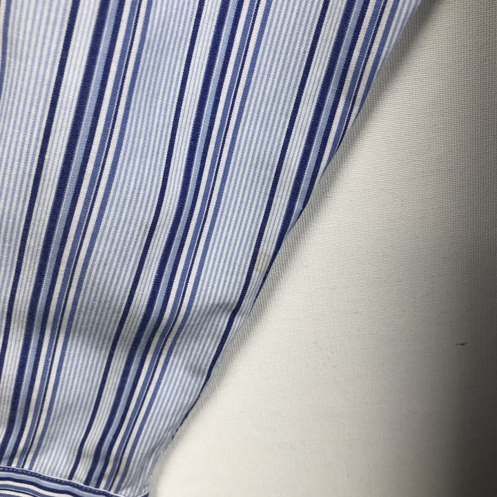 Ralph Lauren POLO by Ralph Lauren JEROME Multi-stripe Long-Sleeve Cotton Stripe Shirt, Men's Size XL (approx.) cotton blue type Vintage Second Hand