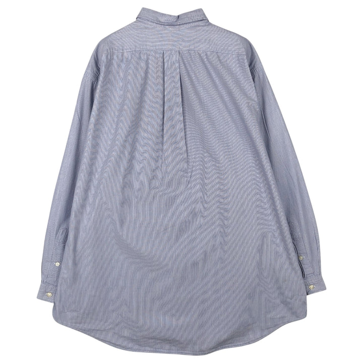 Ralph Lauren YAMOUTH Long-Sleeve Button-Down Striped Shirt, Men's Size XL (approx.) cotton blue type Vintage Second Hand