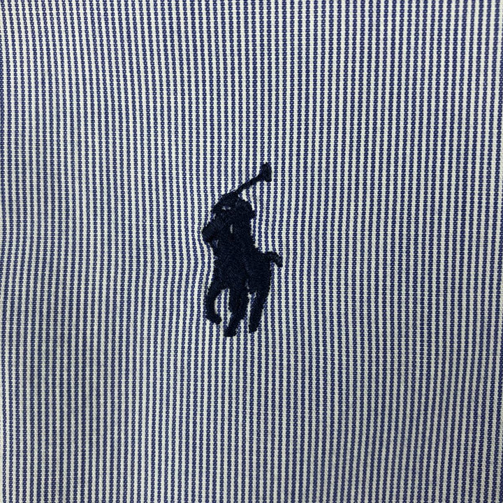Ralph Lauren YAMOUTH Long-Sleeve Button-Down Striped Shirt, Men's Size XL (approx.) cotton blue type Vintage Second Hand