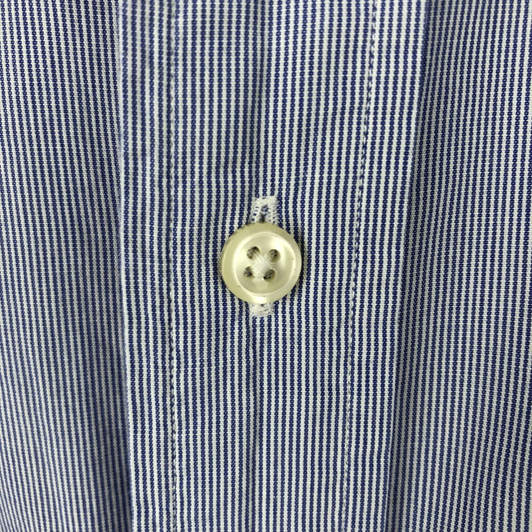 Ralph Lauren YAMOUTH Long-Sleeve Button-Down Striped Shirt, Men's Size XL (approx.) cotton blue type Vintage Second Hand