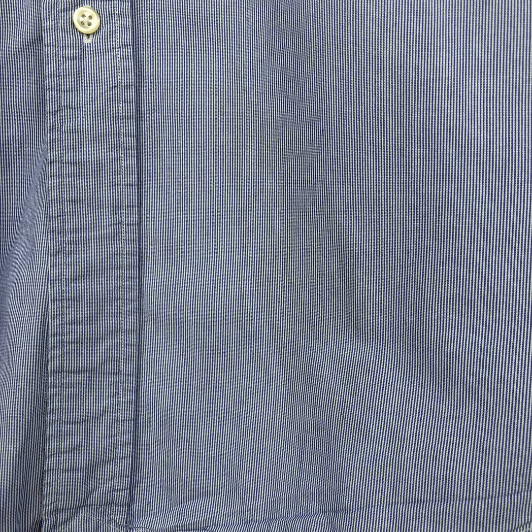 Ralph Lauren YAMOUTH Long-Sleeve Button-Down Striped Shirt, Men's Size XL (approx.) cotton blue type Vintage Second Hand