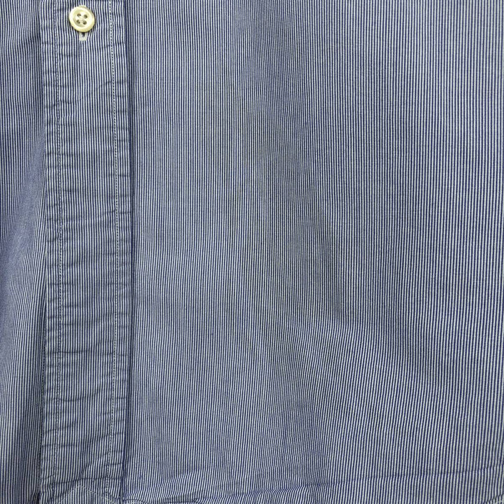 Ralph Lauren YAMOUTH Long-Sleeve Button-Down Striped Shirt, Men's Size XL (approx.) cotton blue type Vintage Second Hand