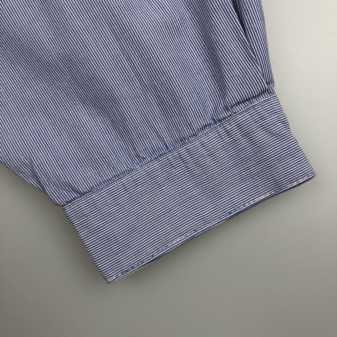 Ralph Lauren YAMOUTH Long-Sleeve Button-Down Striped Shirt, Men's Size XL (approx.) cotton blue type Vintage Second Hand