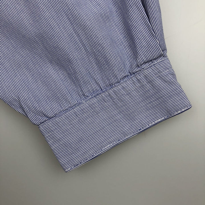 Ralph Lauren YAMOUTH Long-Sleeve Button-Down Striped Shirt, Men's Size XL (approx.) cotton blue type Vintage Second Hand