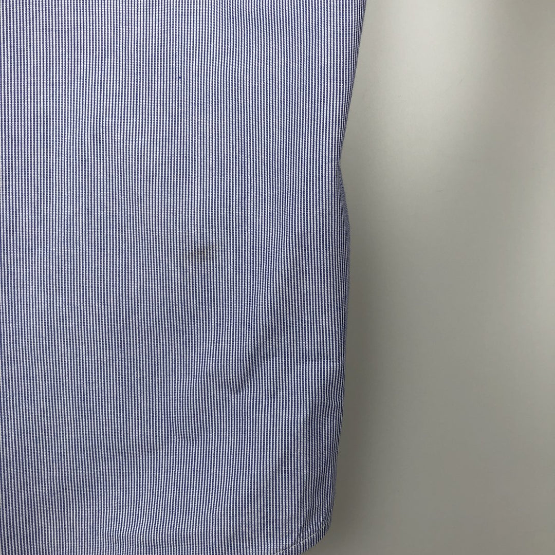 Ralph Lauren YAMOUTH Long-Sleeve Button-Down Striped Shirt, Men's Size XL (approx.) cotton blue type Vintage Second Hand