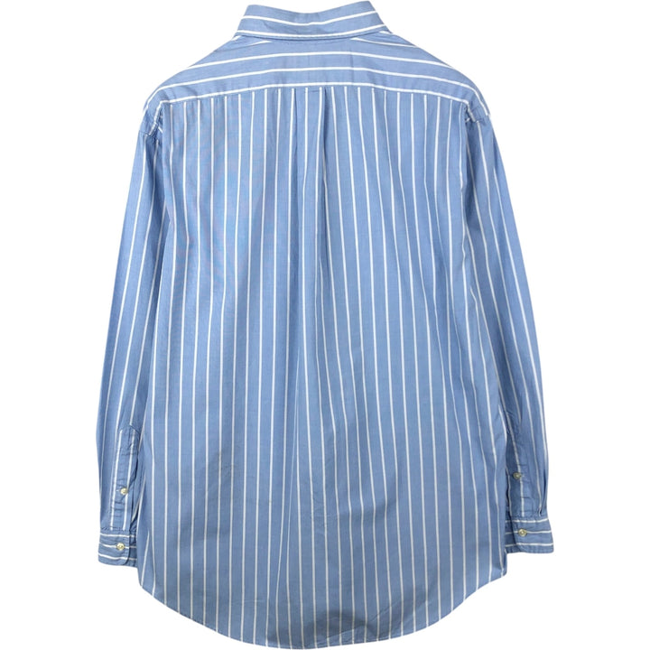Ralph Lauren Classic Fit Long Sleeve Button Down Striped Shirt Men's Size L cotton Blue type light blue Vintage Second Hand