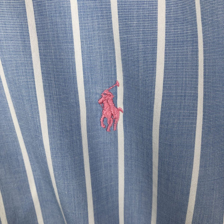 Ralph Lauren Classic Fit Long Sleeve Button Down Striped Shirt Men's Size L cotton Blue type light blue Vintage Second Hand