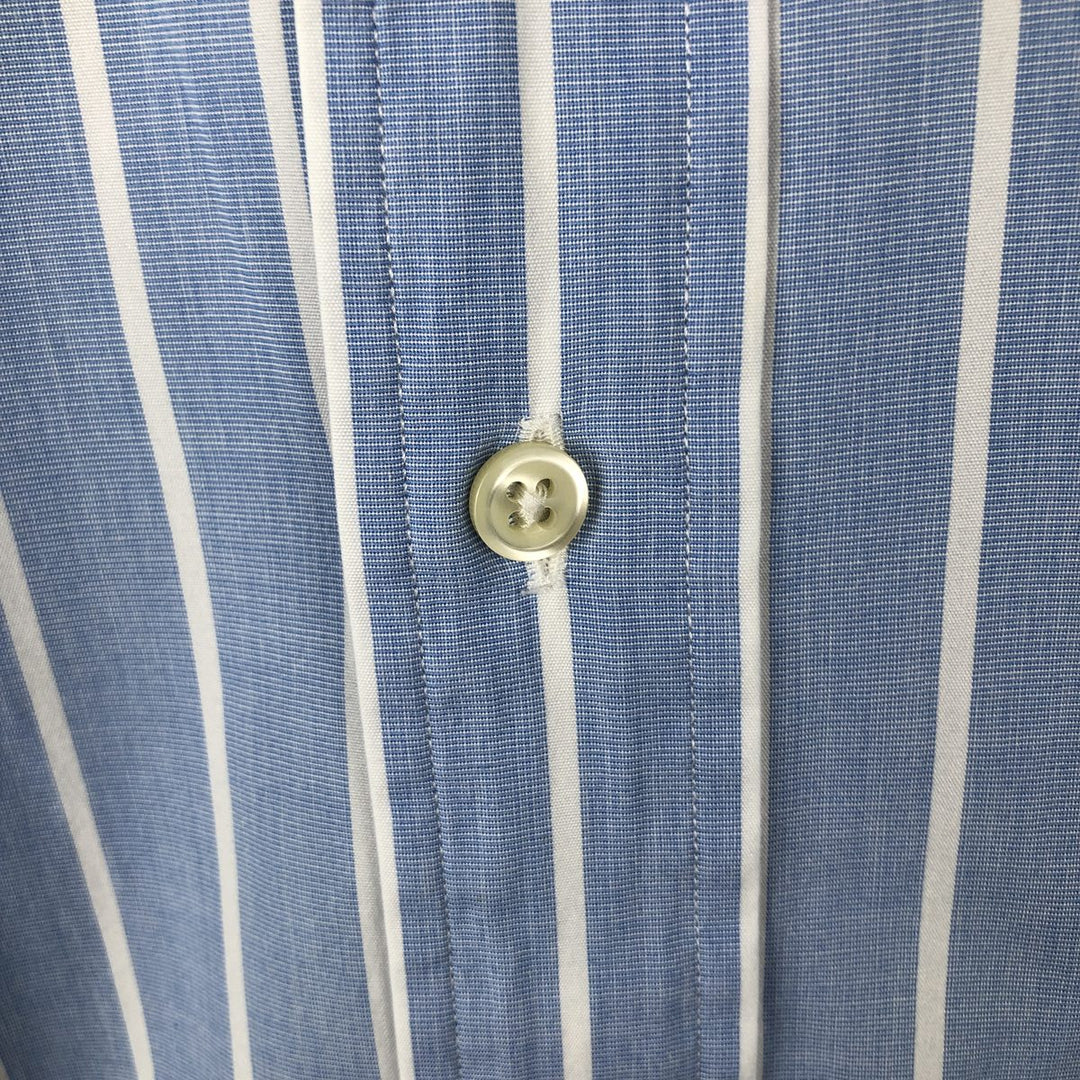 Ralph Lauren Classic Fit Long Sleeve Button Down Striped Shirt Men's Size L cotton Blue type light blue Vintage Second Hand