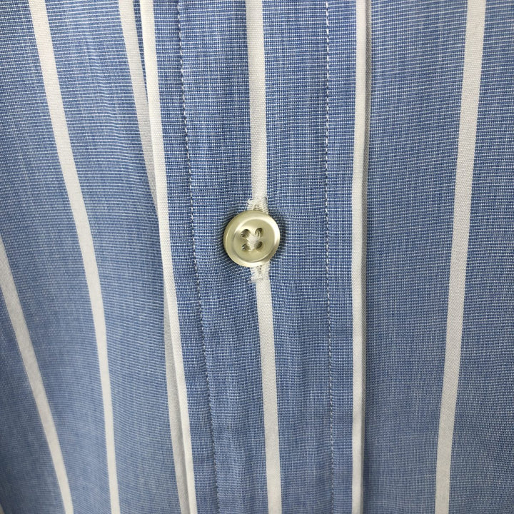 Ralph Lauren Classic Fit Long Sleeve Button Down Striped Shirt Men's Size L cotton Blue type light blue Vintage Second Hand