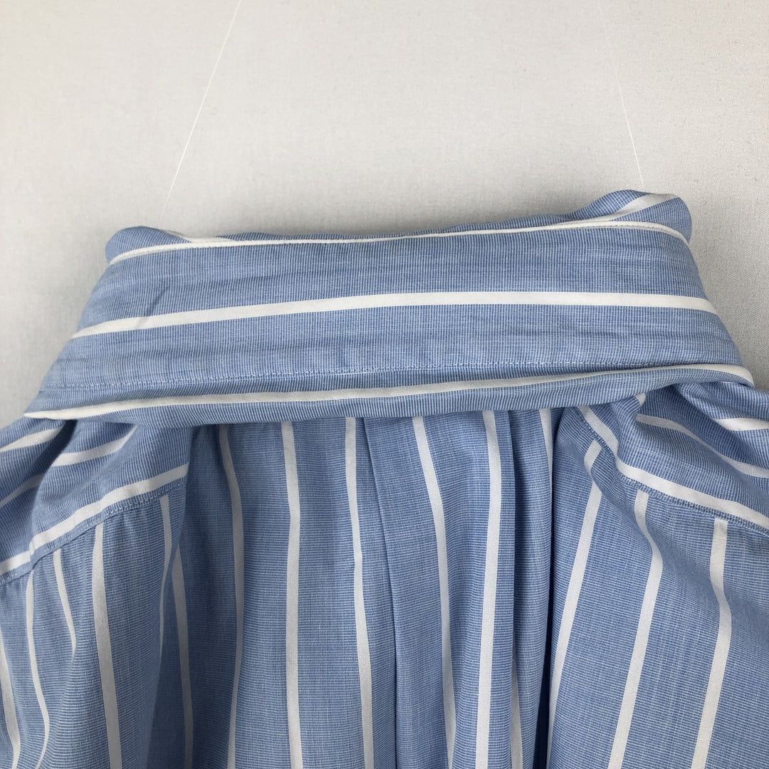 Ralph Lauren Classic Fit Long Sleeve Button Down Striped Shirt Men's Size L cotton Blue type light blue Vintage Second Hand