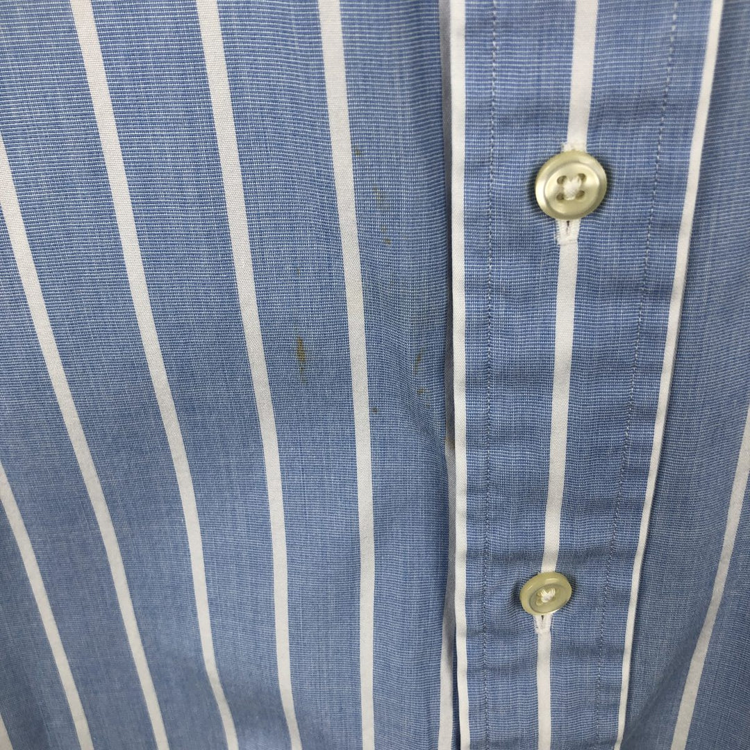 Ralph Lauren Classic Fit Long Sleeve Button Down Striped Shirt Men's Size L cotton Blue type light blue Vintage Second Hand