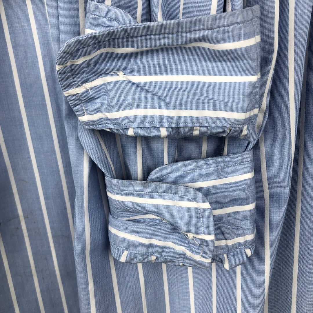 Ralph Lauren Classic Fit Long Sleeve Button Down Striped Shirt Men's Size L cotton Blue type light blue Vintage Second Hand