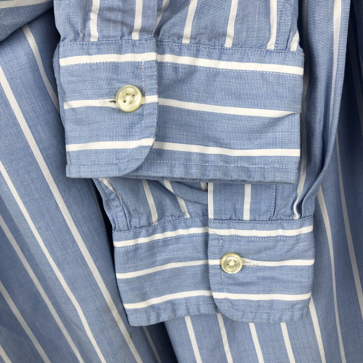 Ralph Lauren Classic Fit Long Sleeve Button Down Striped Shirt Men's Size L cotton Blue type light blue Vintage Second Hand