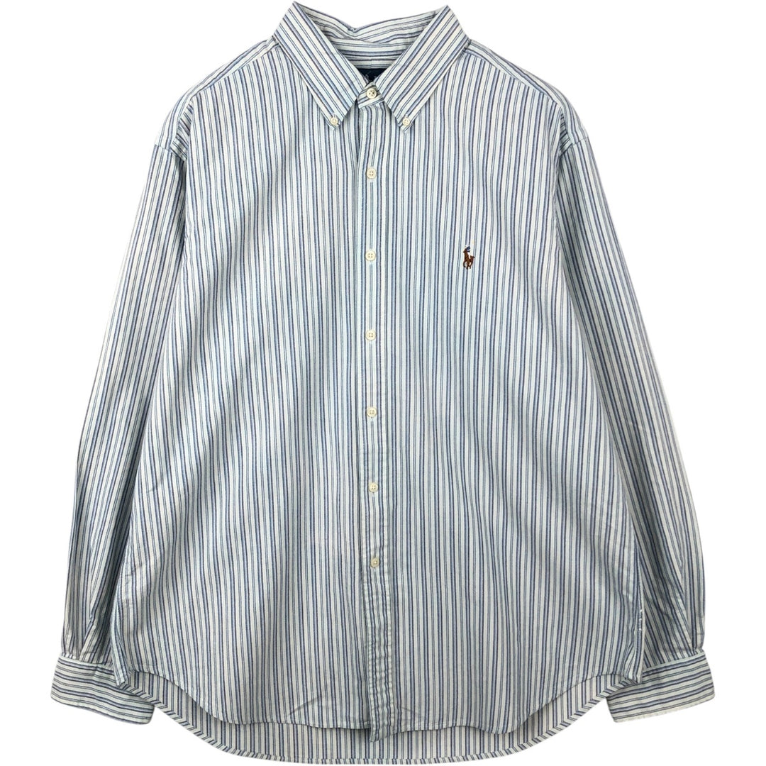 Ralph Lauren Classic Fit Multi-Stripe Long Sleeve Button-Down Striped Shirt, Men's XL cotton white type Vintage Second Hand