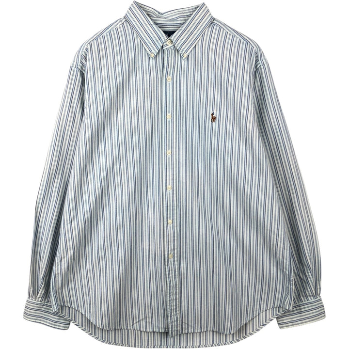 Ralph Lauren Classic Fit Multi-Stripe Long Sleeve Button-Down Striped Shirt, Men's XL cotton white type Vintage Second Hand