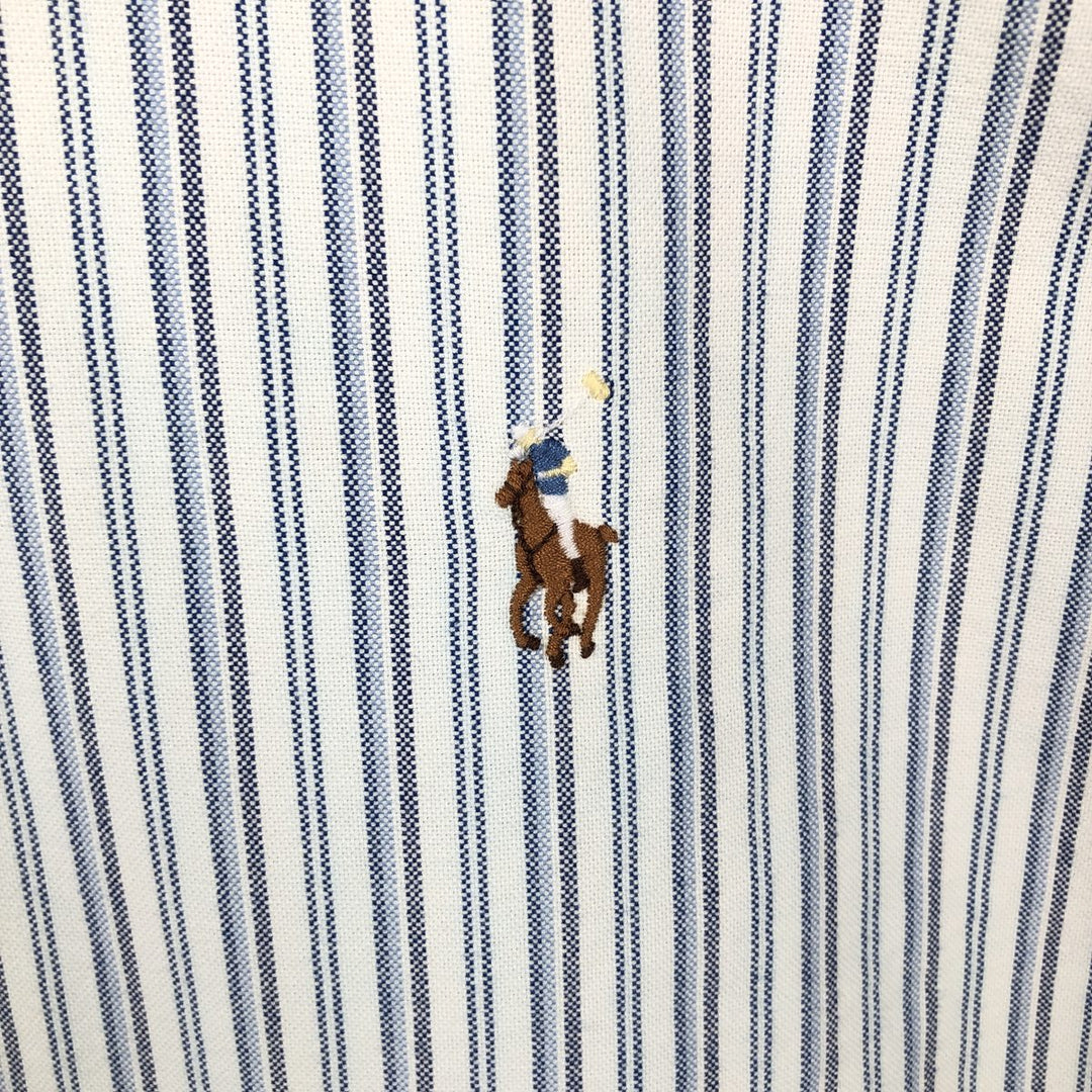 Ralph Lauren Classic Fit Multi-Stripe Long Sleeve Button-Down Striped Shirt, Men's XL cotton white type Vintage Second Hand