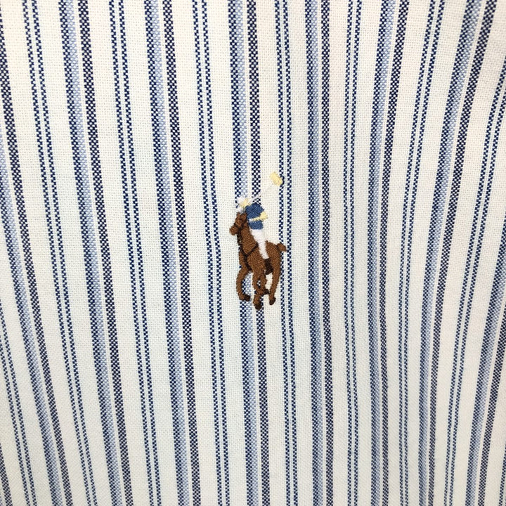 Ralph Lauren Classic Fit Multi-Stripe Long Sleeve Button-Down Striped Shirt, Men's XL cotton white type Vintage Second Hand