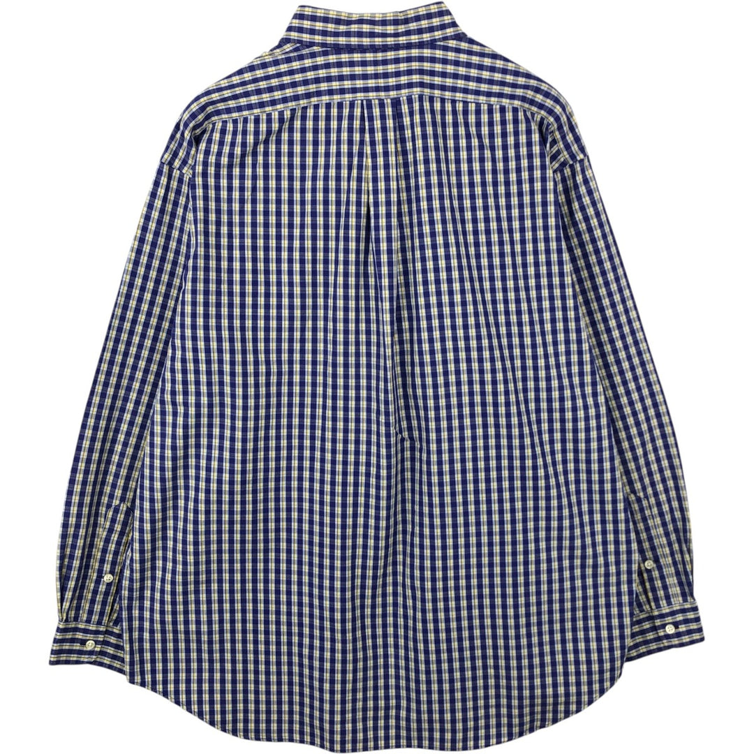Ralph Lauren BLAKE long sleeve button down check shirt, men's XL size cotton blue type Vintage Second Hand