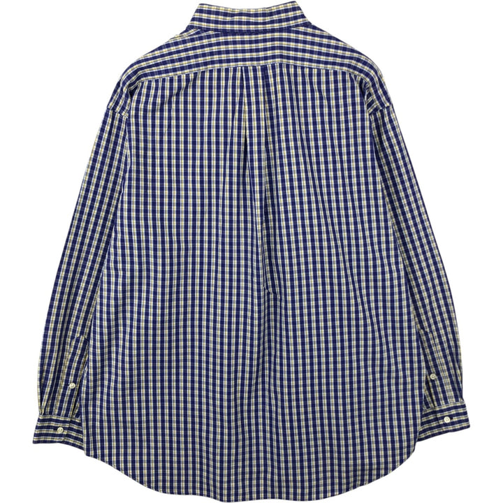 Ralph Lauren BLAKE long sleeve button down check shirt, men's XL size cotton blue type Vintage Second Hand