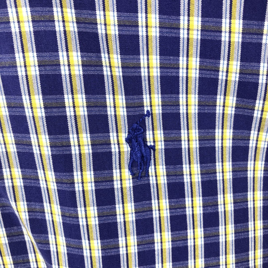 Ralph Lauren BLAKE long sleeve button down check shirt, men's XL size cotton blue type Vintage Second Hand