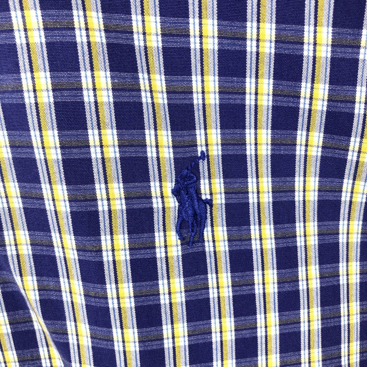 Ralph Lauren BLAKE long sleeve button down check shirt, men's XL size cotton blue type Vintage Second Hand