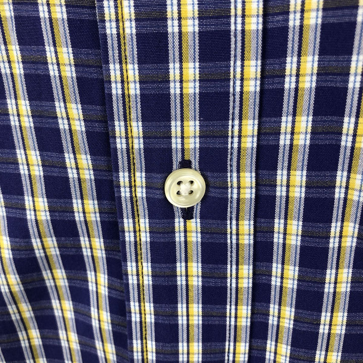 Ralph Lauren BLAKE long sleeve button down check shirt, men's XL size cotton blue type Vintage Second Hand
