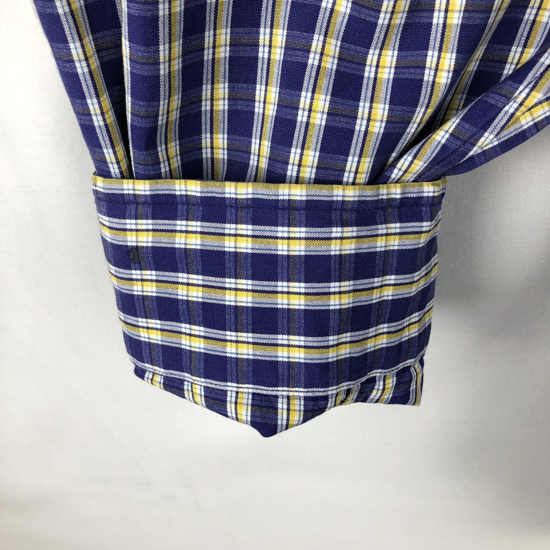 Ralph Lauren BLAKE long sleeve button down check shirt, men's XL size cotton blue type Vintage Second Hand