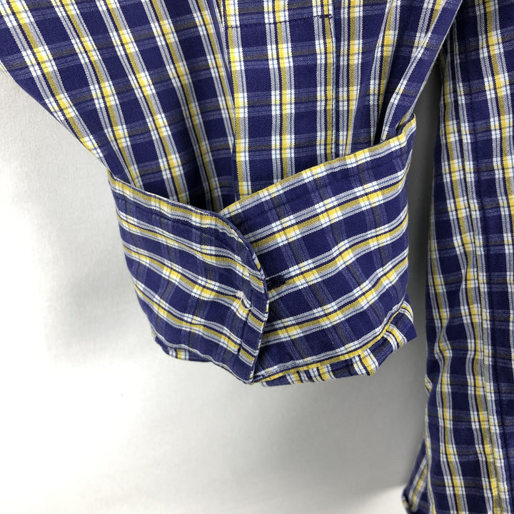 Ralph Lauren BLAKE long sleeve button down check shirt, men's XL size cotton blue type Vintage Second Hand