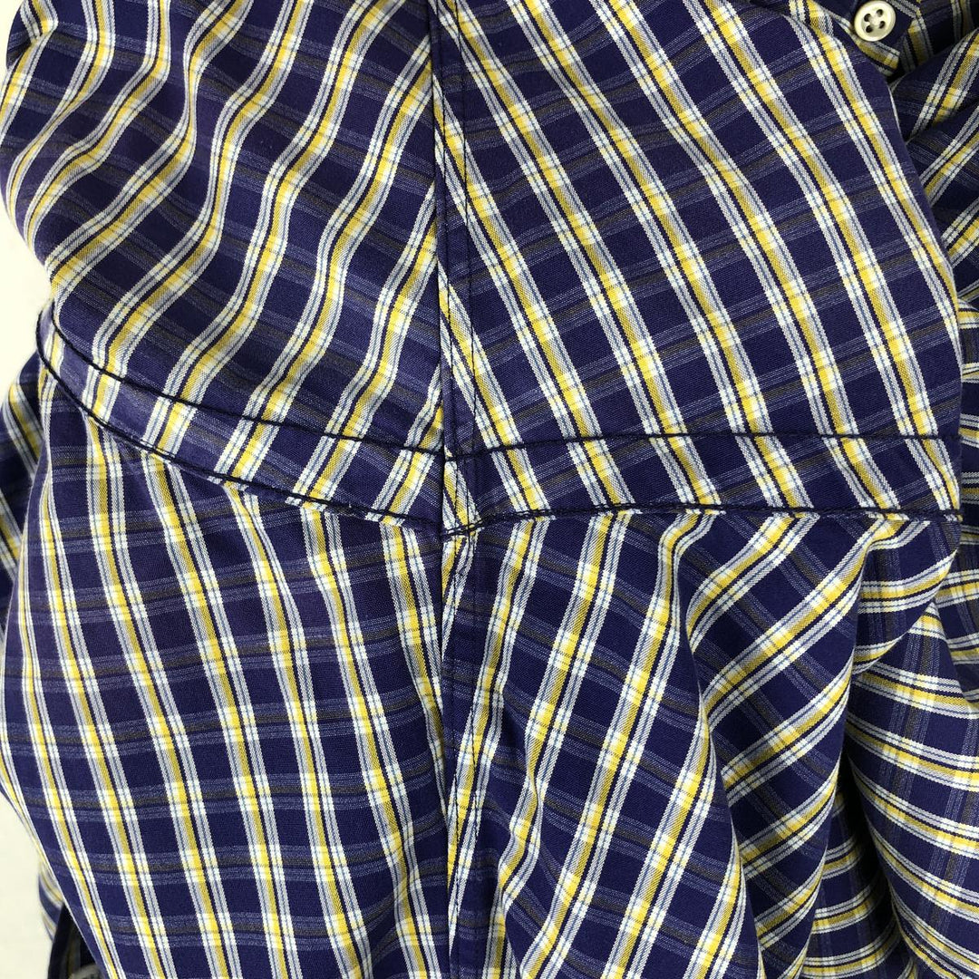 Ralph Lauren BLAKE long sleeve button down check shirt, men's XL size cotton blue type Vintage Second Hand