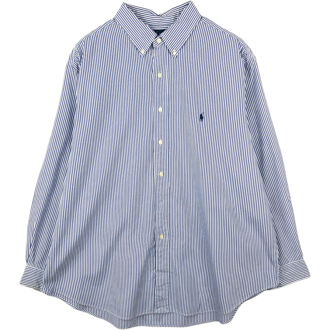 Ralph Lauren Classic Fit Long Sleeve Button Down Striped Shirt Men's XXL cotton blue type Vintage Second Hand