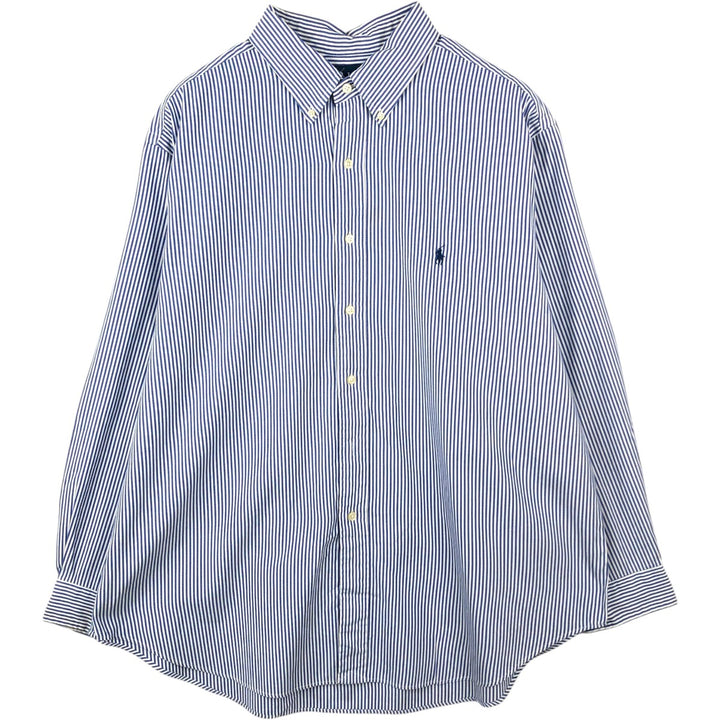 Ralph Lauren Classic Fit Long Sleeve Button Down Striped Shirt Men's XXL cotton blue type Vintage Second Hand