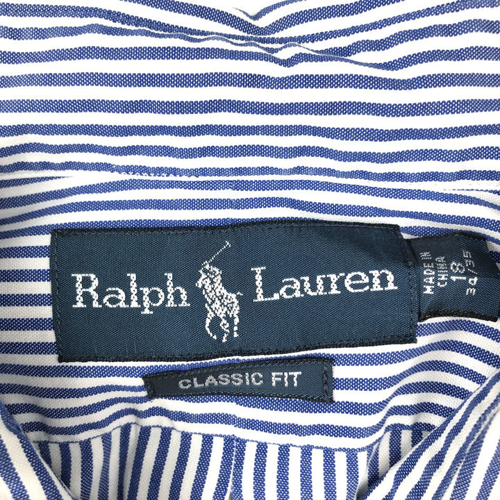 Ralph Lauren Classic Fit Long Sleeve Button Down Striped Shirt Men's XXL cotton blue type Vintage Second Hand