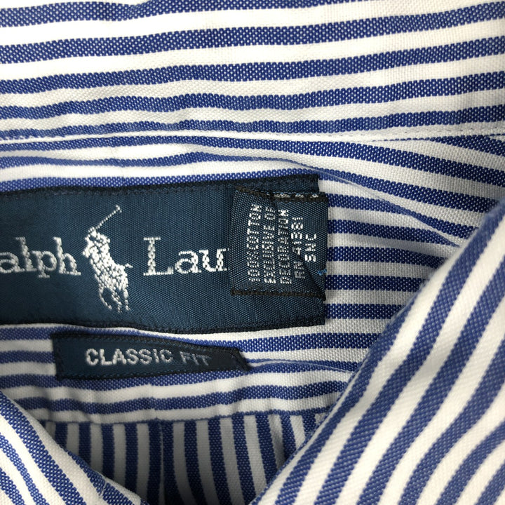 Ralph Lauren Classic Fit Long Sleeve Button Down Striped Shirt Men's XXL cotton blue type Vintage Second Hand