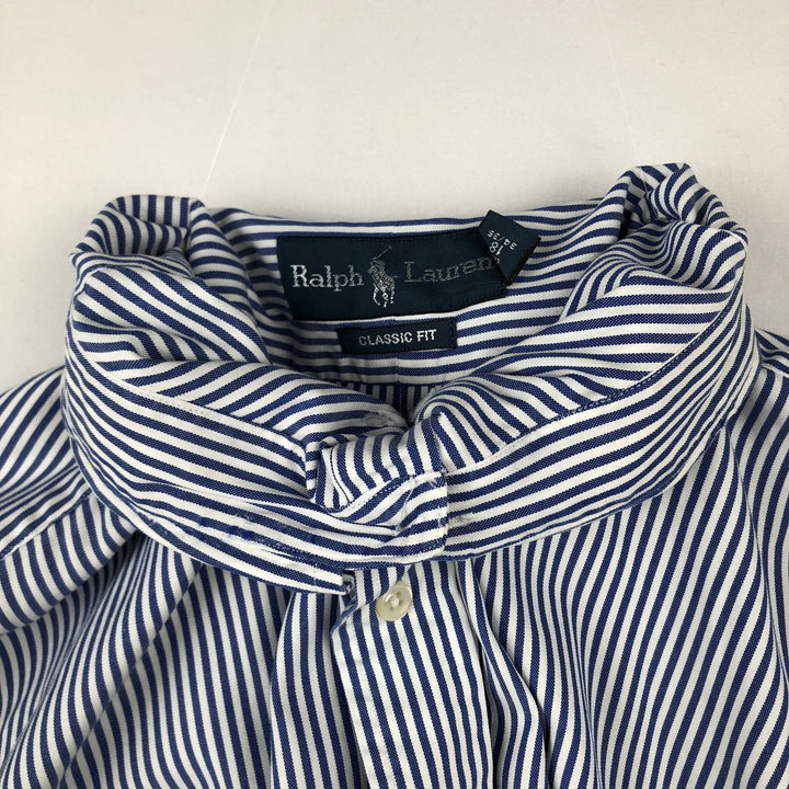 Ralph Lauren Classic Fit Long Sleeve Button Down Striped Shirt Men's XXL cotton blue type Vintage Second Hand